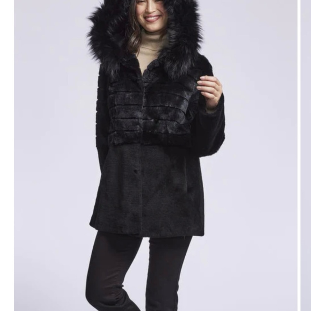 Blue Duck Fur Hooded Jacket